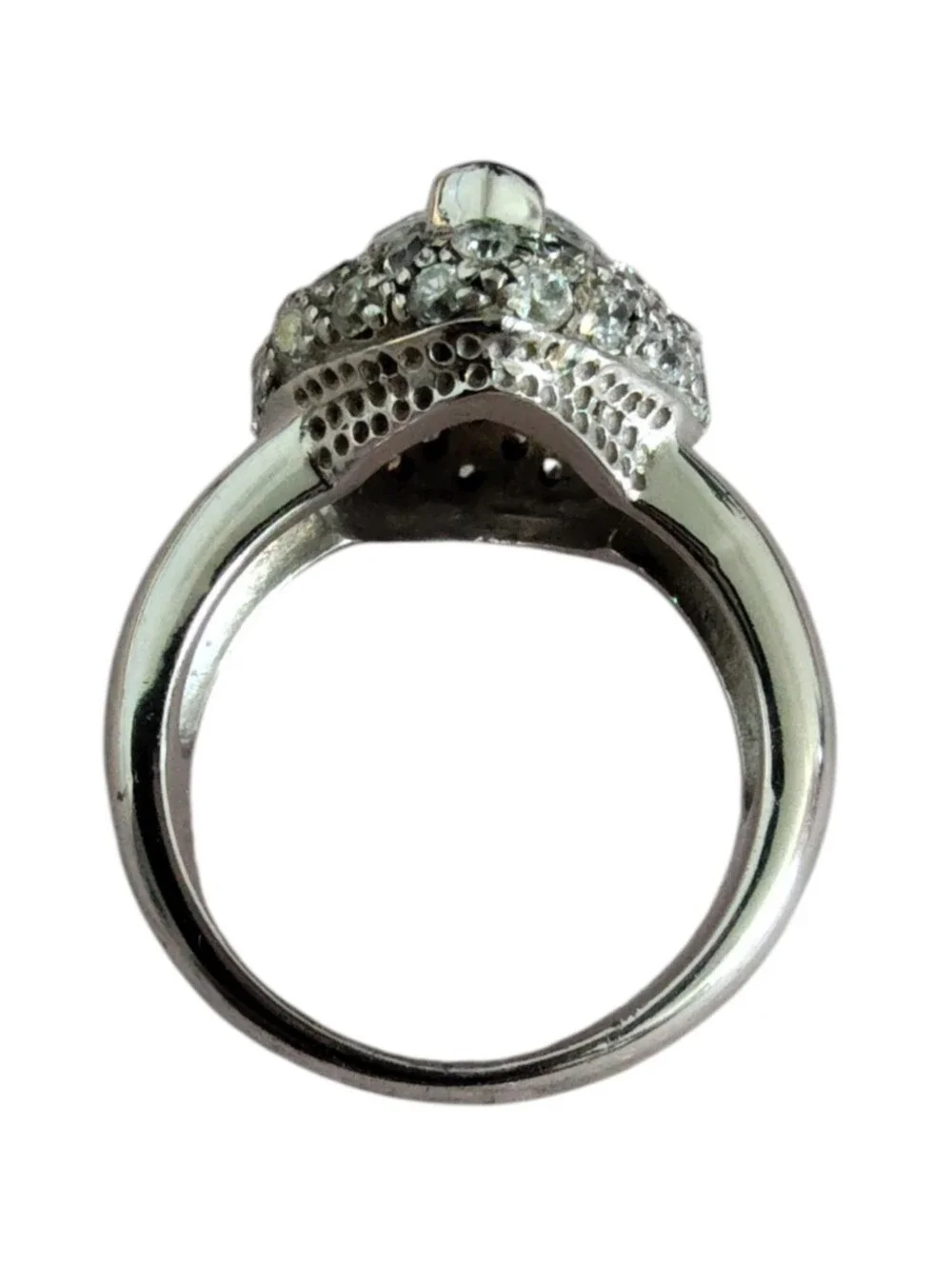 UTC Ultimate Trading Co 925 Sterling Silver Pear Cut CZ Double Halo Ring Sz 6